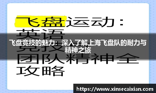 飞盘竞技的魅力：深入了解上海飞盘队的耐力与精神之旅